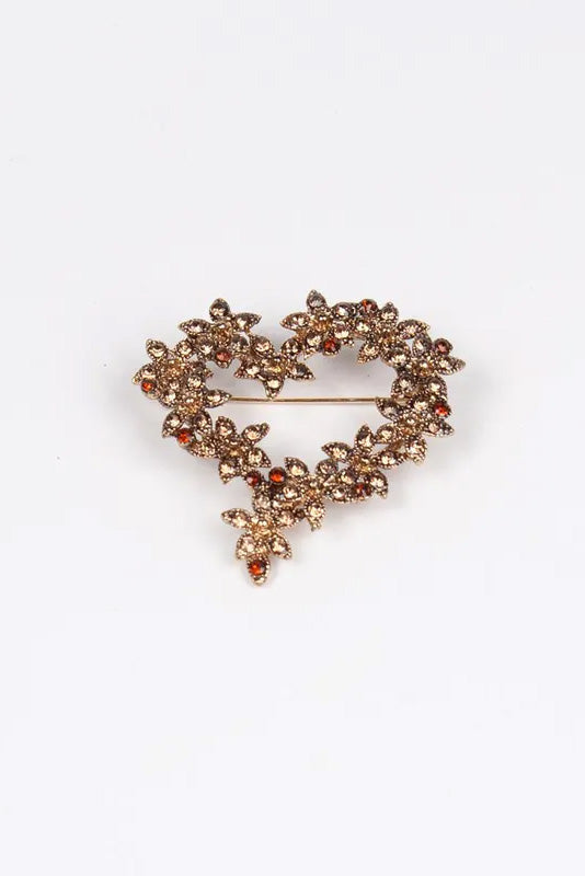 Hjerte med strass stener - Gull