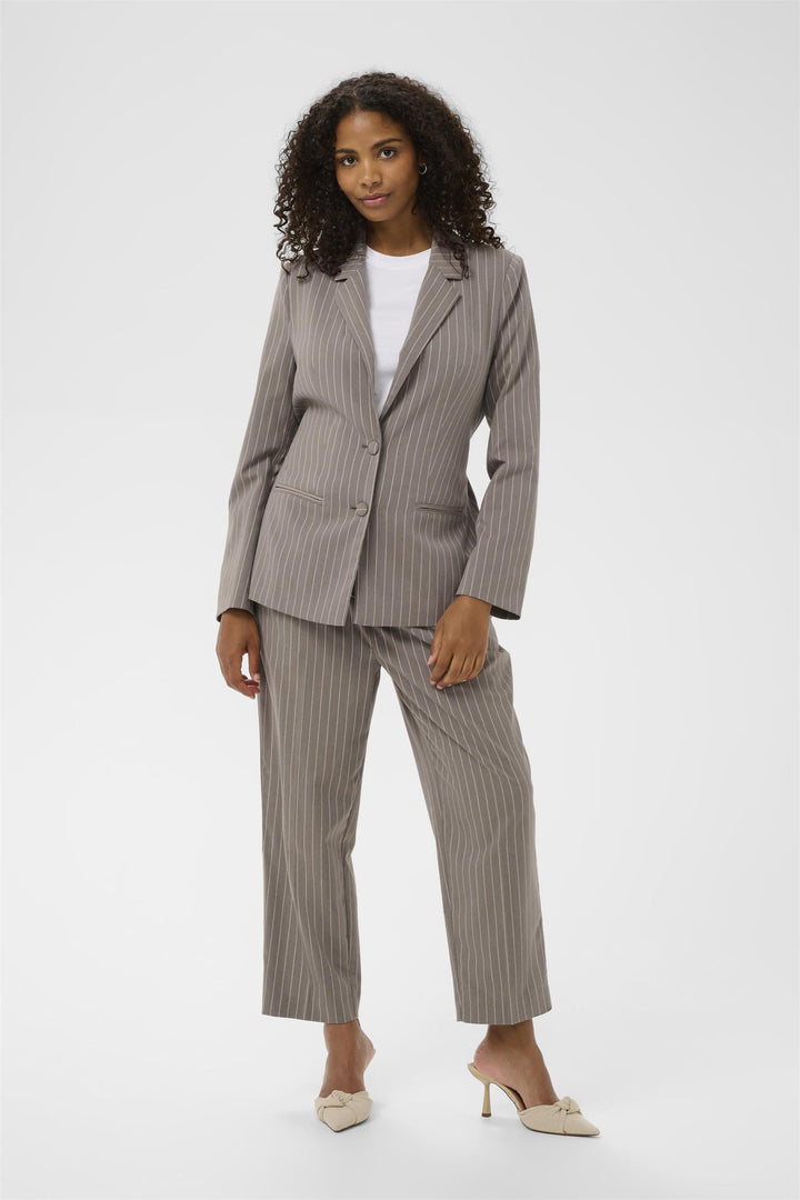 KAmeril Blazer - Beige Pinstripe