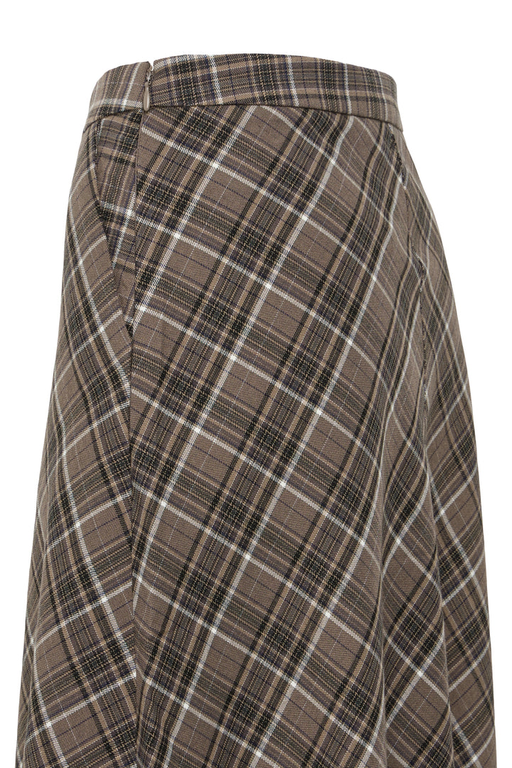 BYESTOLO SKIRT - SEPIA CHECK