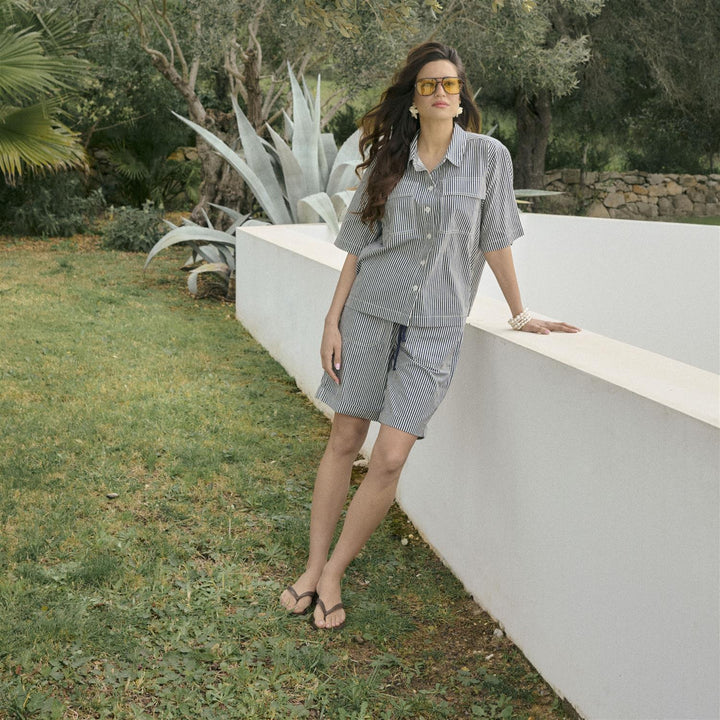 KAnaya Striped Shirt - Midnight/White Stripe
