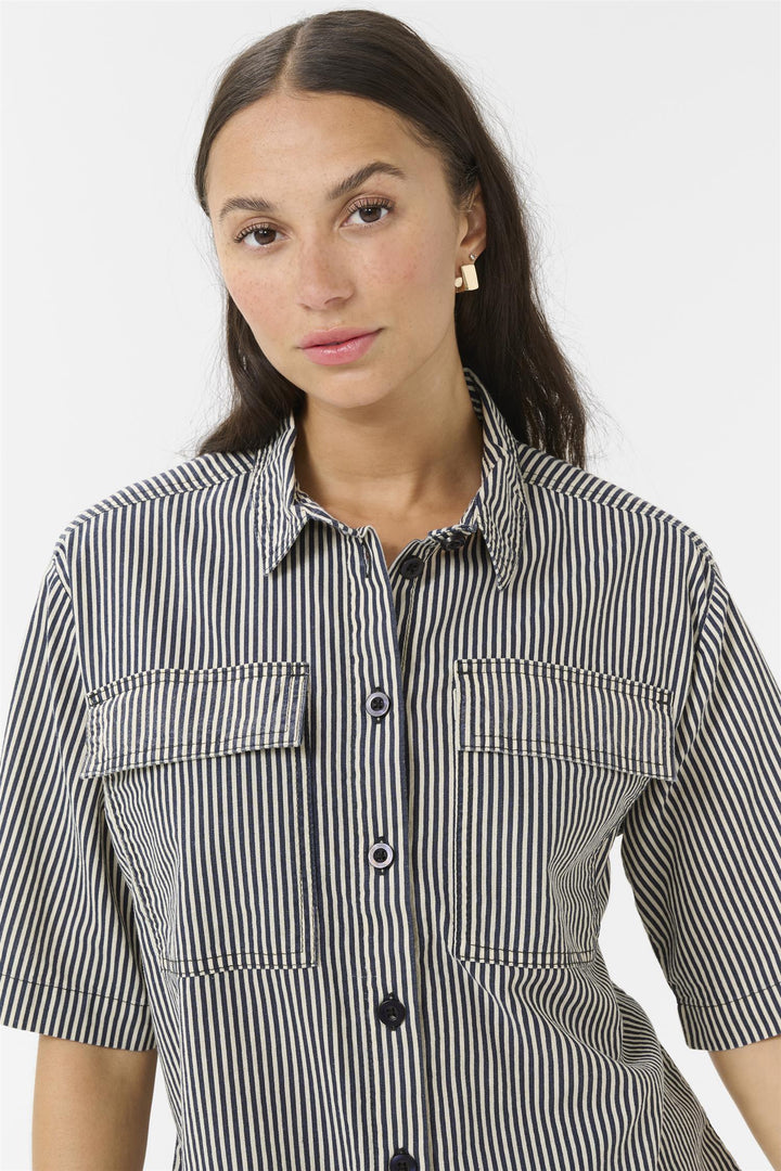 KAnaya Striped Shirt - Midnight/White Stripe
