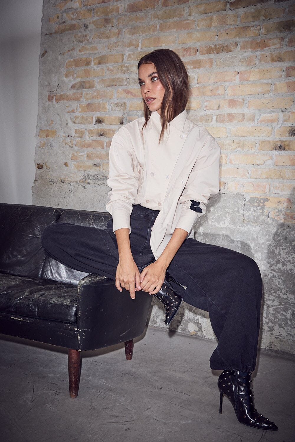 Denim Harem Pant - Black