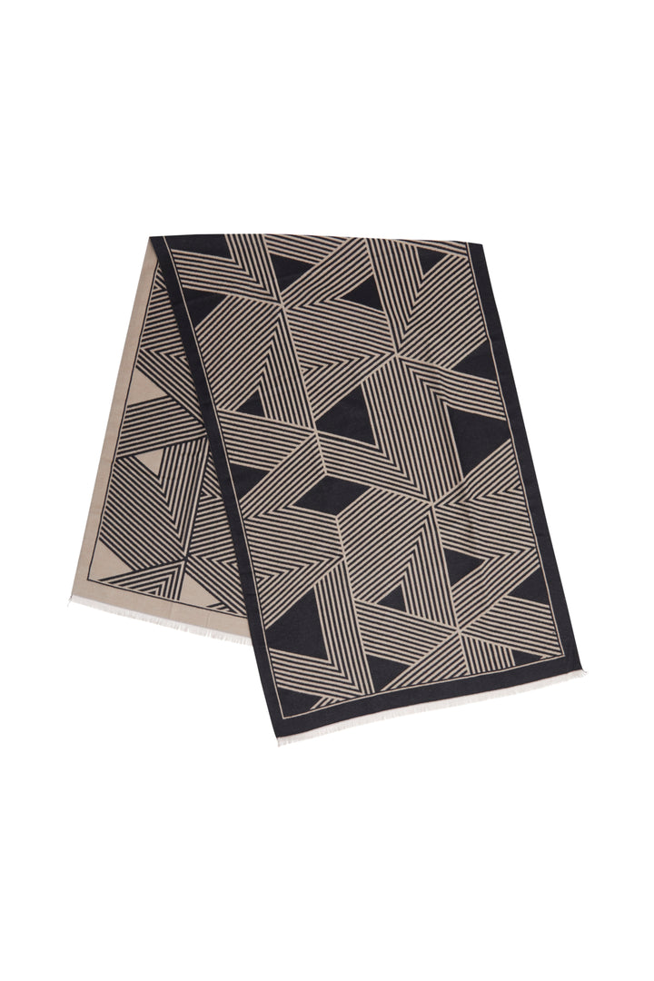 BAVIBI GEOMETRIC SCARF - Black mix