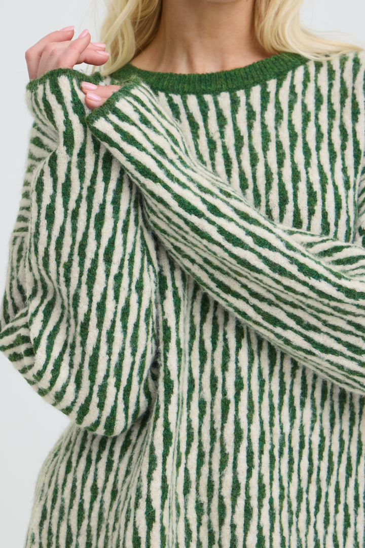 BYojula Jumper - ARTICHOKE GREEN ABSTRECT