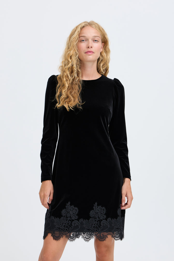 BYPERLINA LACE HEM DRESS - Meteorite
