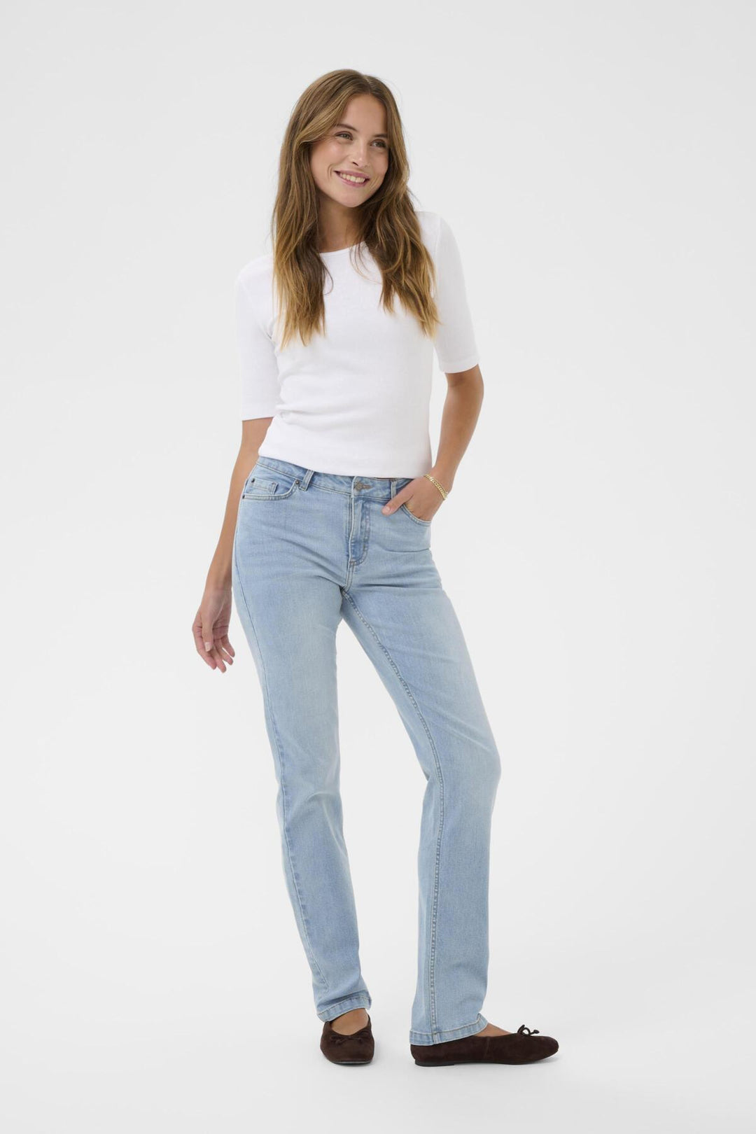 KAmaris Reg Fit Jeans - Light Blue Washed Denim