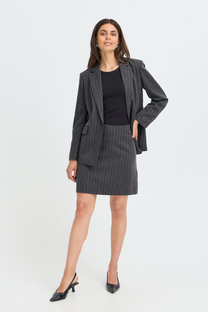 FRBREXLYN Skirt - GRAY HOUNDTOOTH W. RHINESTONE