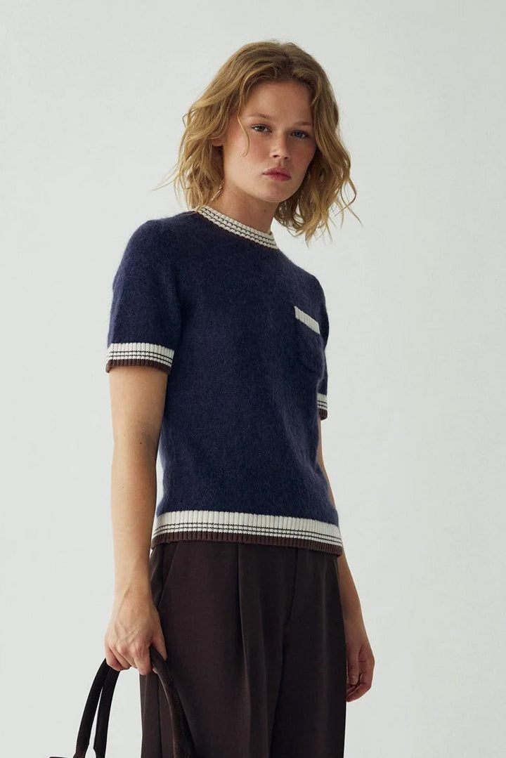 Marthy Knit - Navy Brown