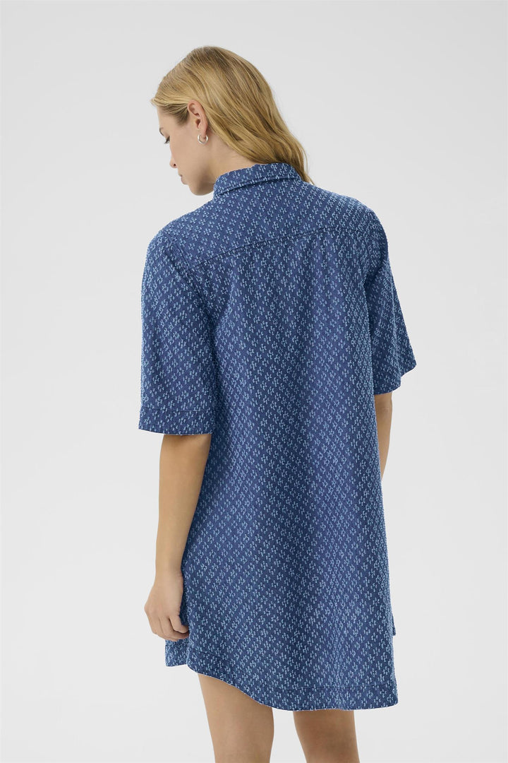 Sardia Denim Dress - Ditressed Blue Denim