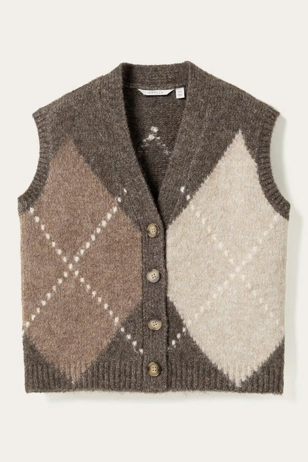Laiana Knit Vest - Ash Brown Mix
