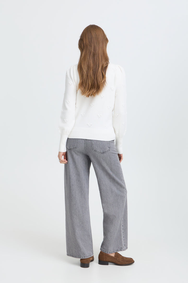 BYMANINA STRUCTURE CARDIGAN - Marshmallow Melange