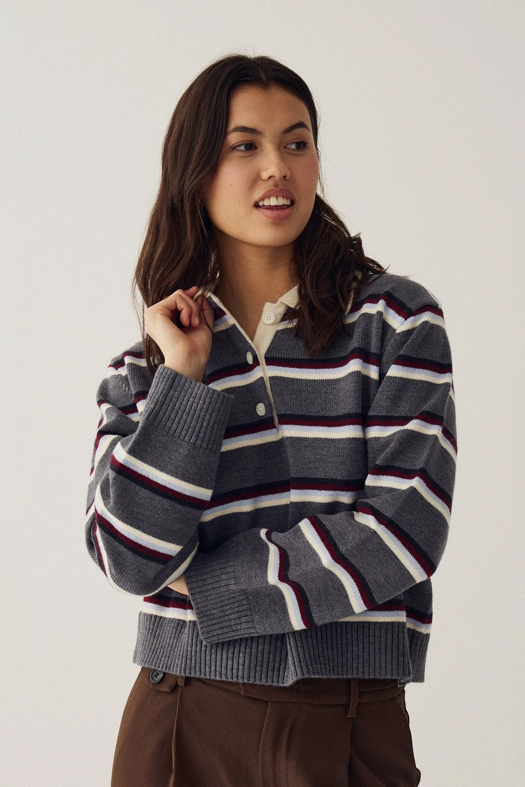 Merryl Knit - Grey Stripe