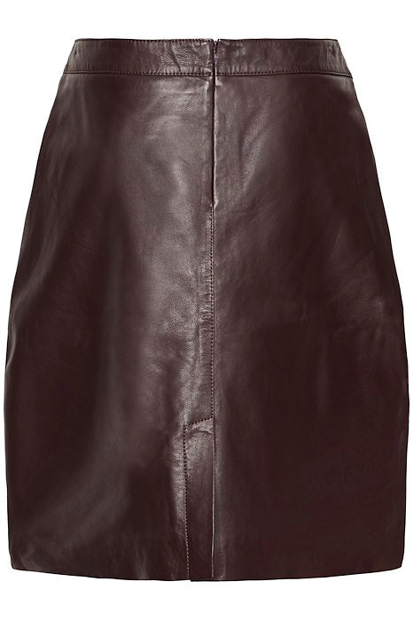 FRNELEATHER 1 SKIRT LUXE - Fudge