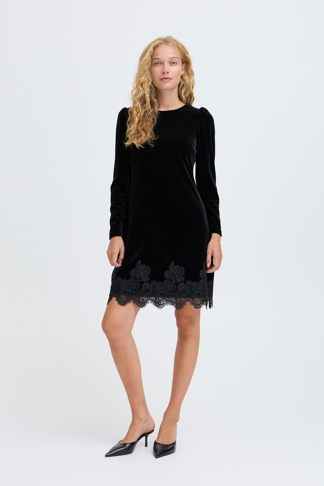 BYPERLINA LACE HEM DRESS - Meteorite