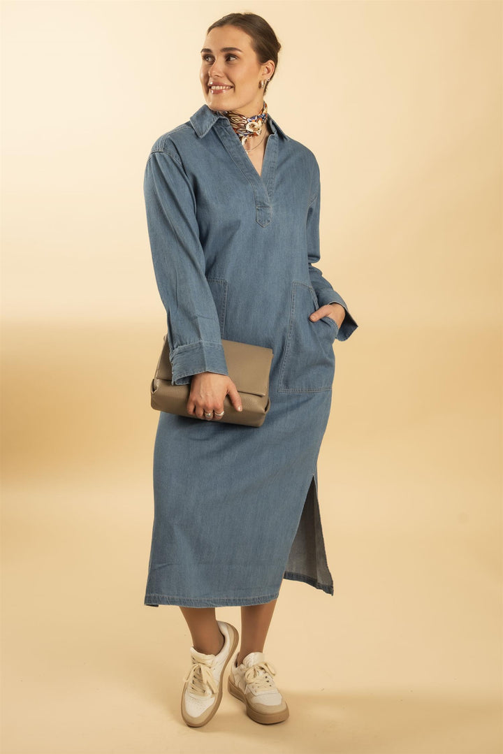 Lolla Dress - Medium blue denim