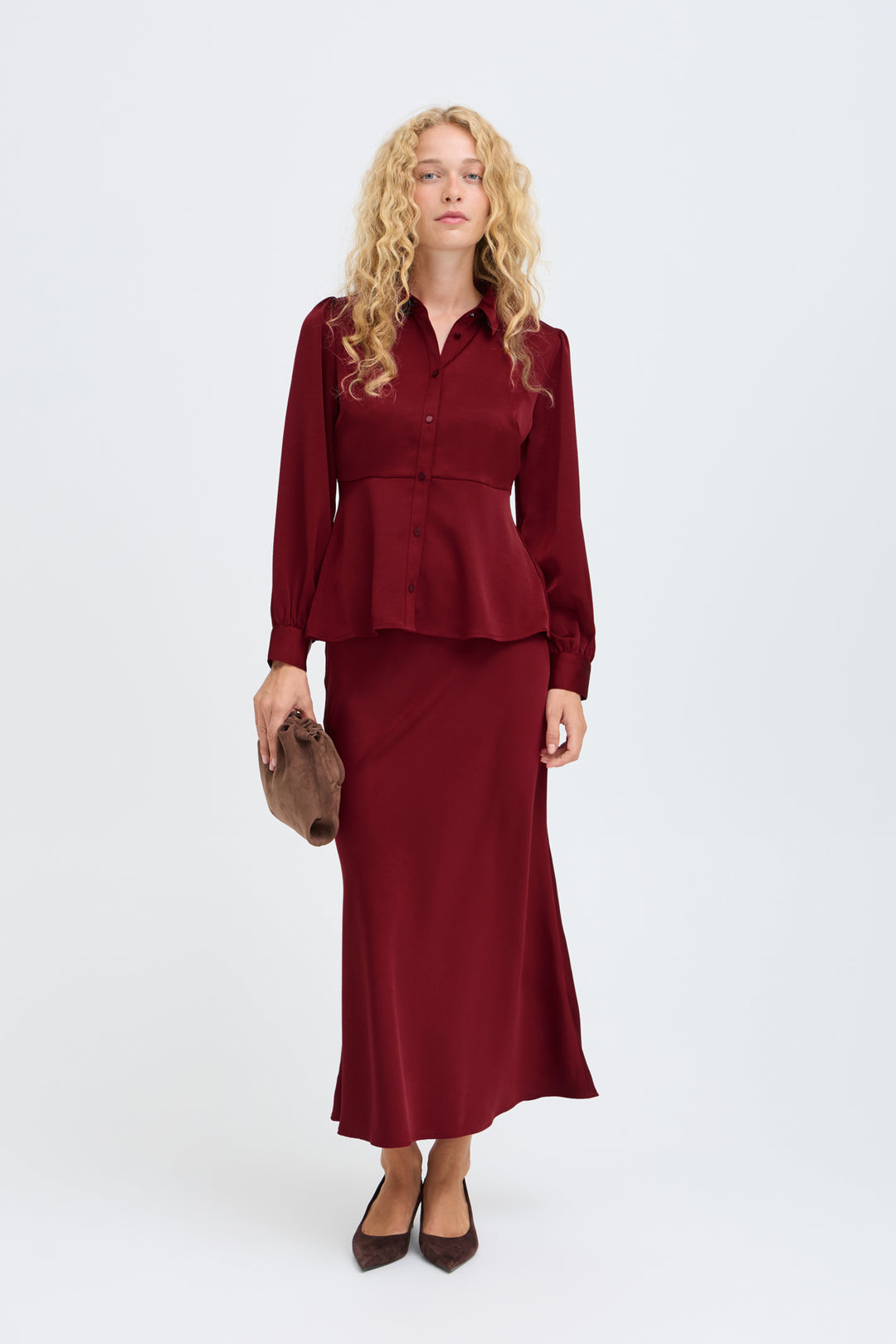 BYISA PEPLUM SHIRT - Sun-Dried Tomato