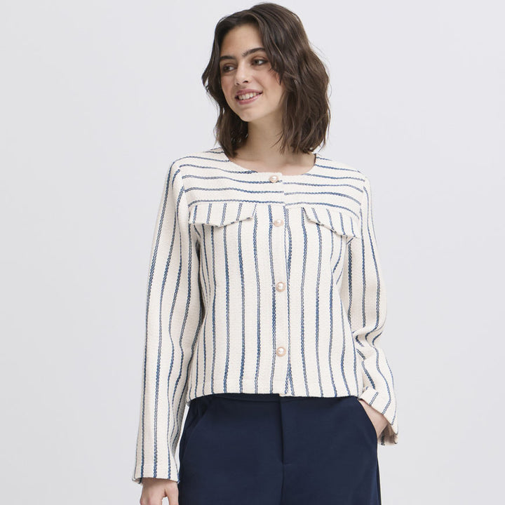 FRAKARI Jacket - Whisper White w. Navy
