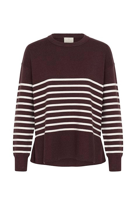 KAlimone Pullover Knit - Fudge/Chalk Stripe