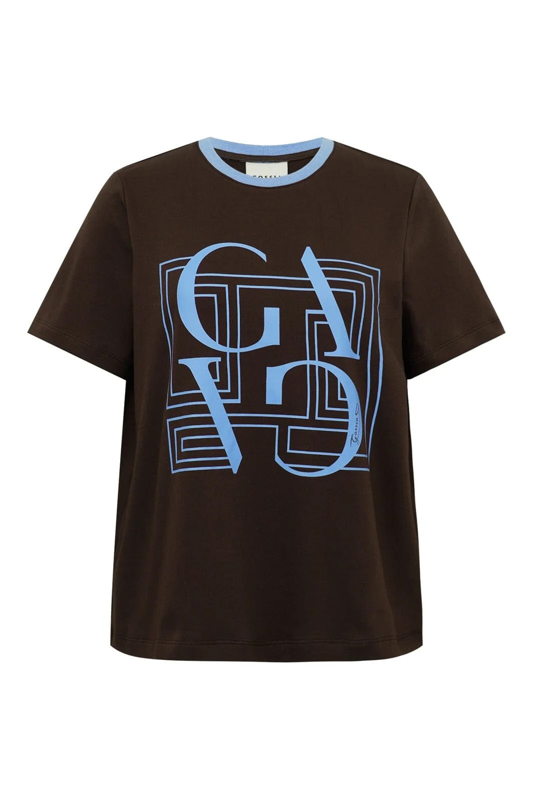 BasGo Tee - Chocolate / Blue Print