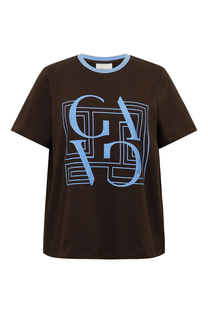 BasGo Tee - Chocolate / Blue Print