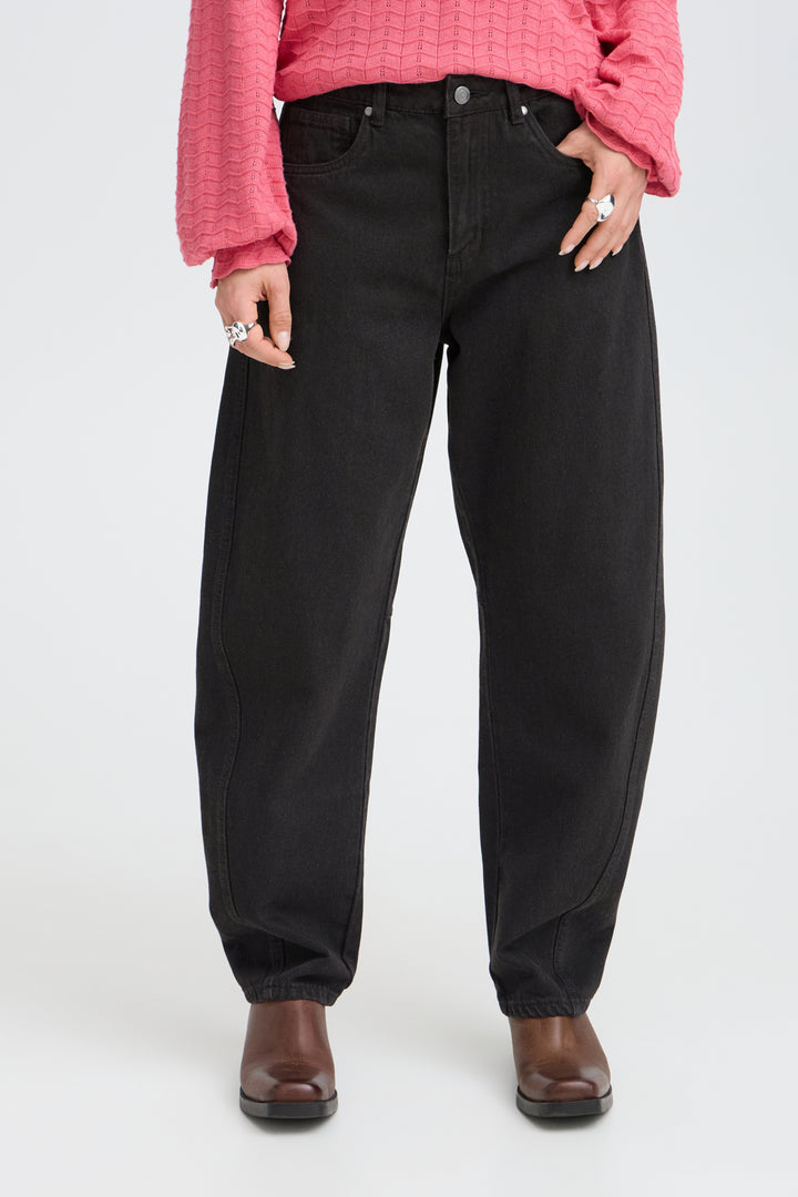 PZDORIT HighWaist JEANS BARREL LEG - Espresso
