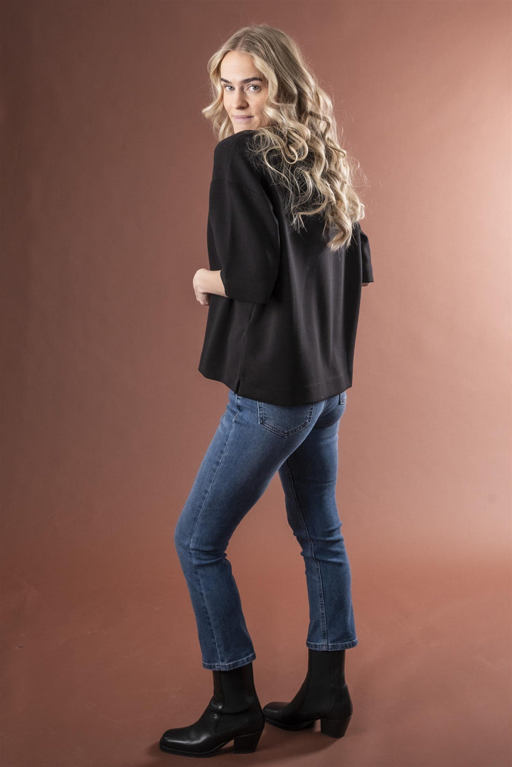 KAriver Cropped Jeans - Medium blue denim