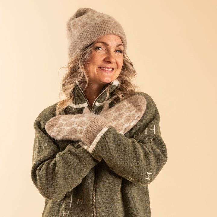 Gera Mittens - Light Brown Melange