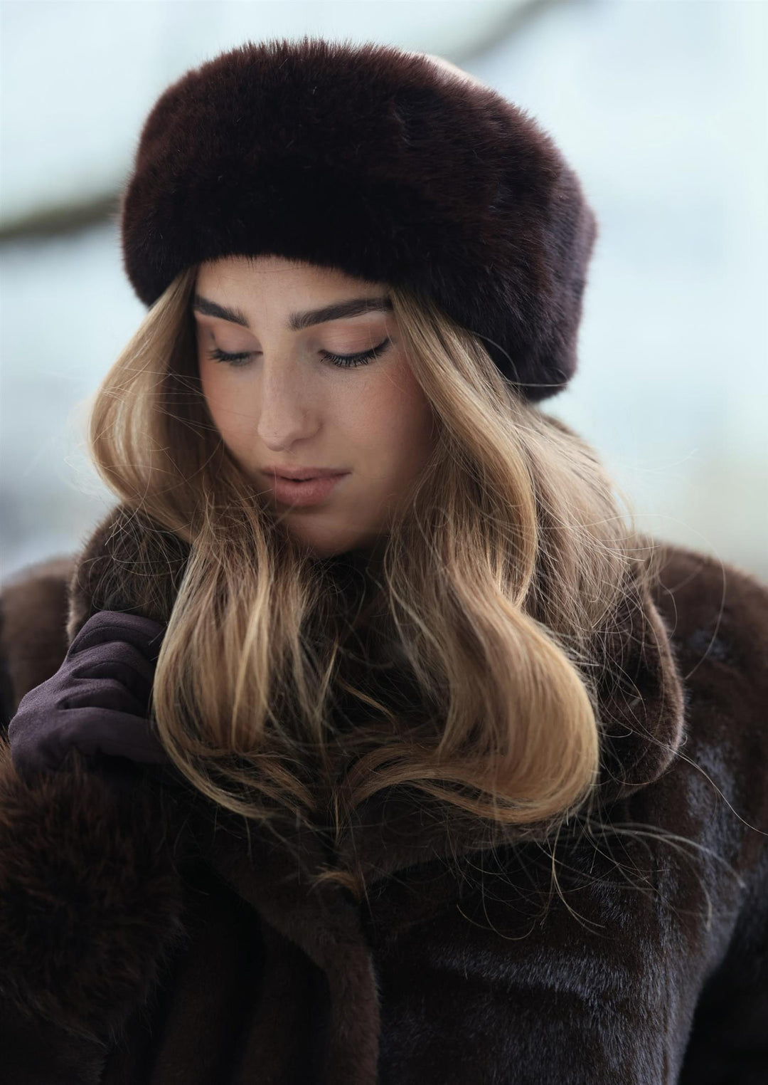 Fur Headband - Chocolate Brown