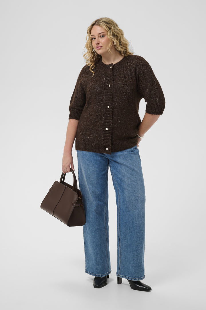 KCciony Knit Cardigan - Coffee Bean Melange