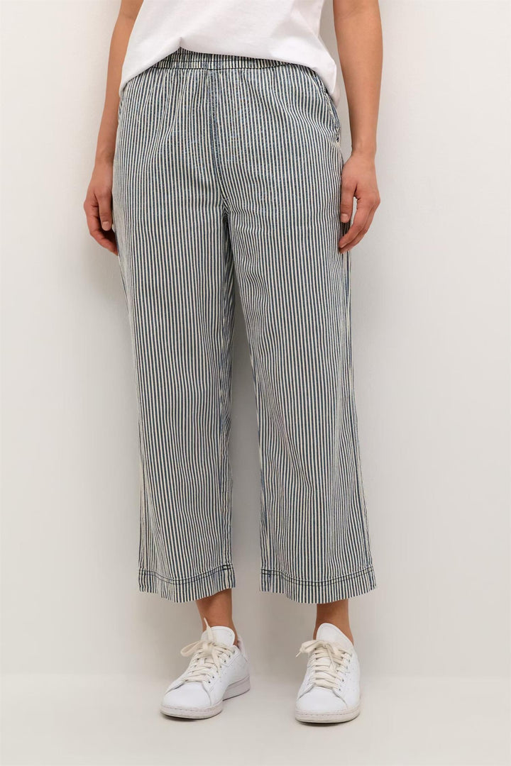 KAnaya Striped Culotte Pants - Midnight/White Stripe