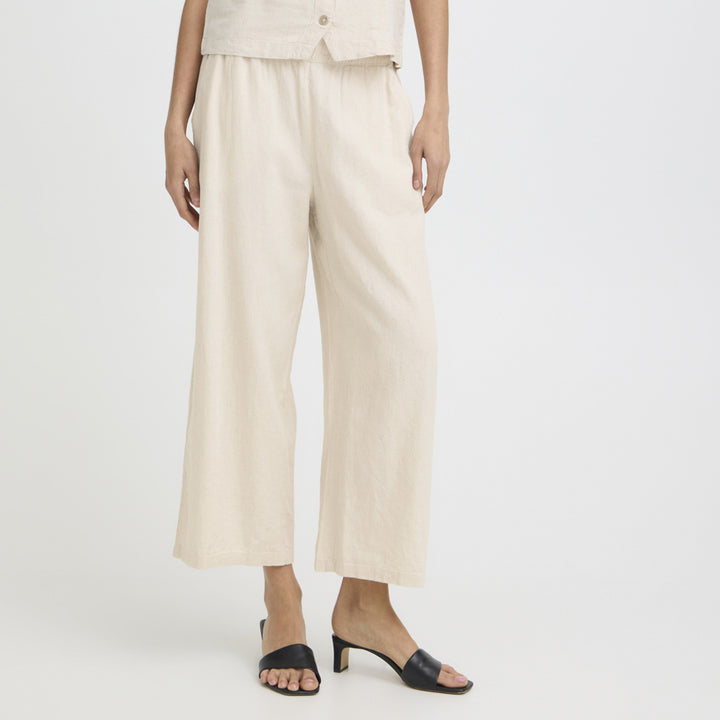 BYFALAKKA Crop Pant - Rainy Day Melange