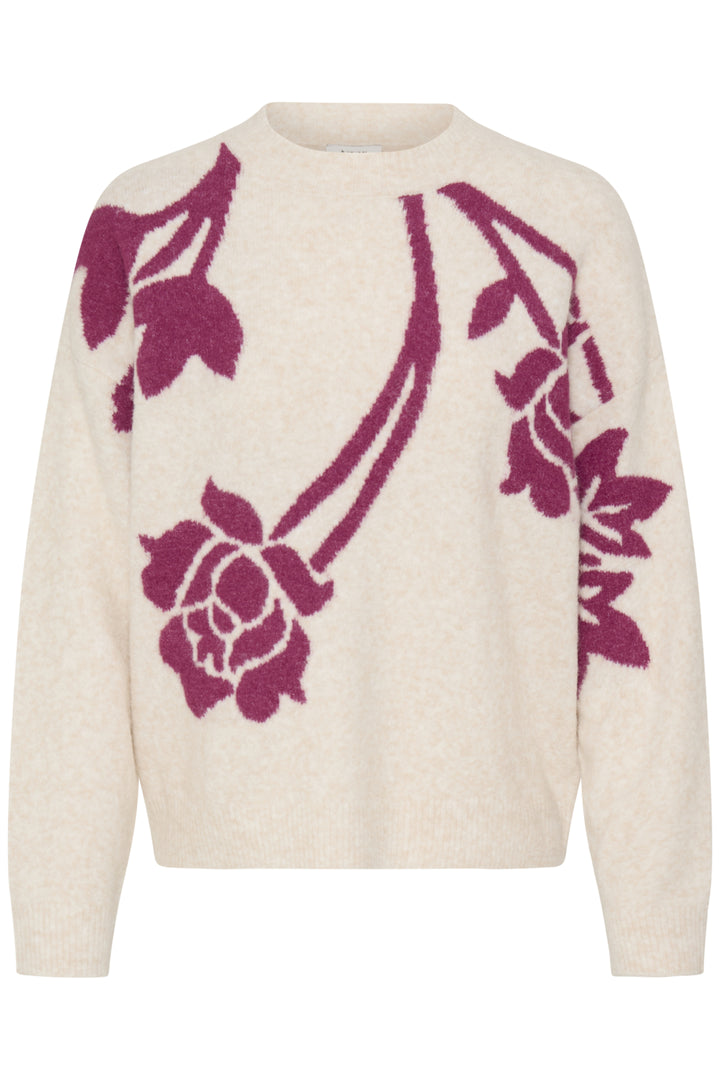 BYomea Flower Jumper 4 - BIRCH/PINK ROSE
