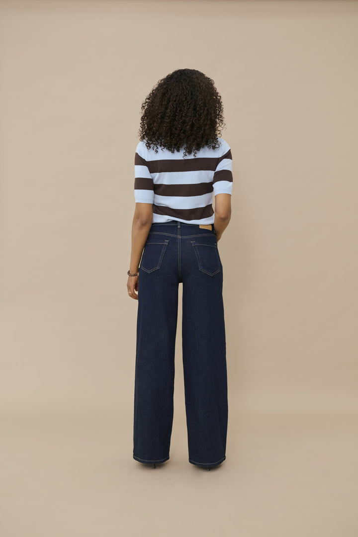KAmeadow HighWaist Reg Fit Jeans - Dark Blue Unwashed Denim