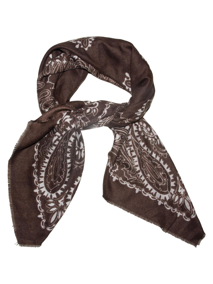 Skjerf Paisley stort - Brun
