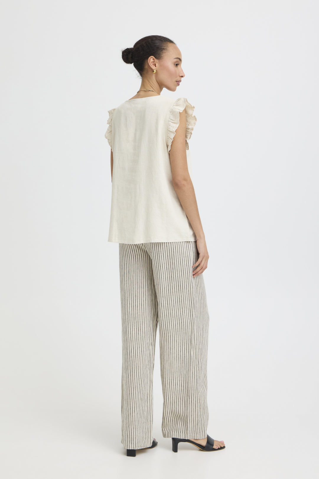 BYFALAKKA RUFFLE SHIRT - Rainy Day Melange
