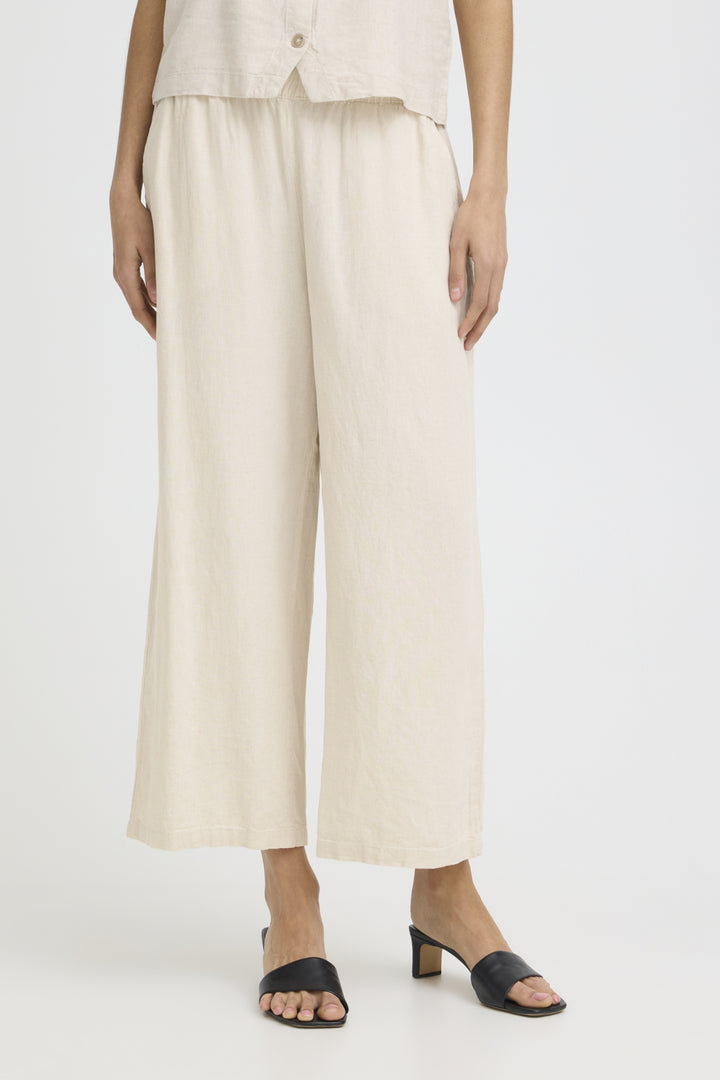 BYFALAKKA Crop Pant - Rainy Day Melange