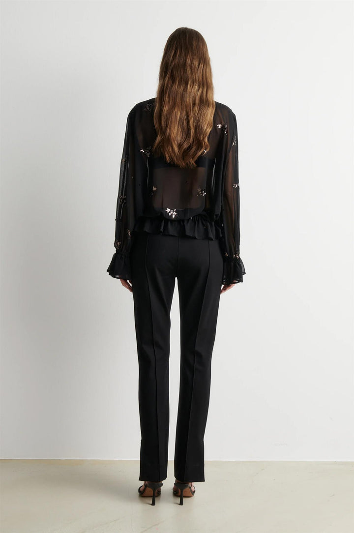 Luma Sequin Blouse - Black