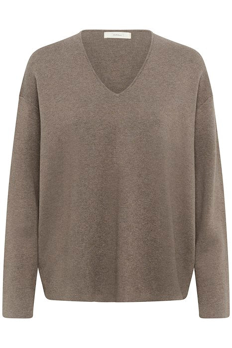 TILDA V-NECK - Cinder Melange