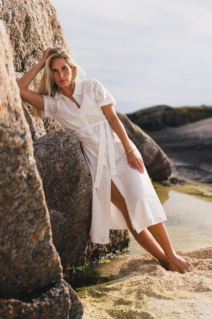 Lea shirt Dress - Egret