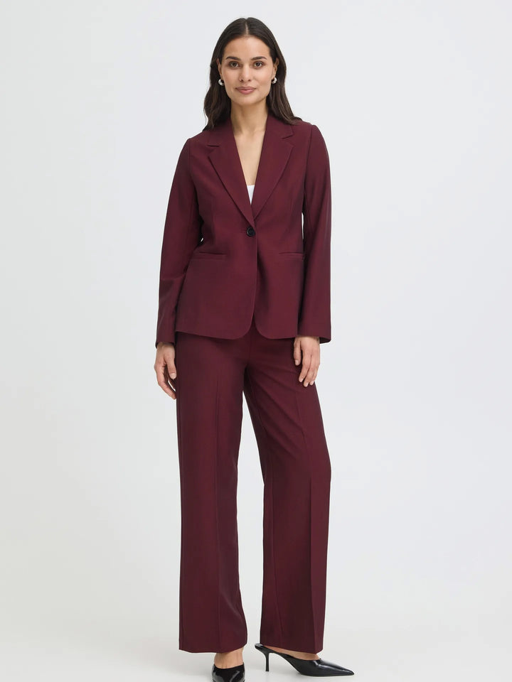 BYDANTA WIDE LEG PANT 2 CROP - Fig Melange