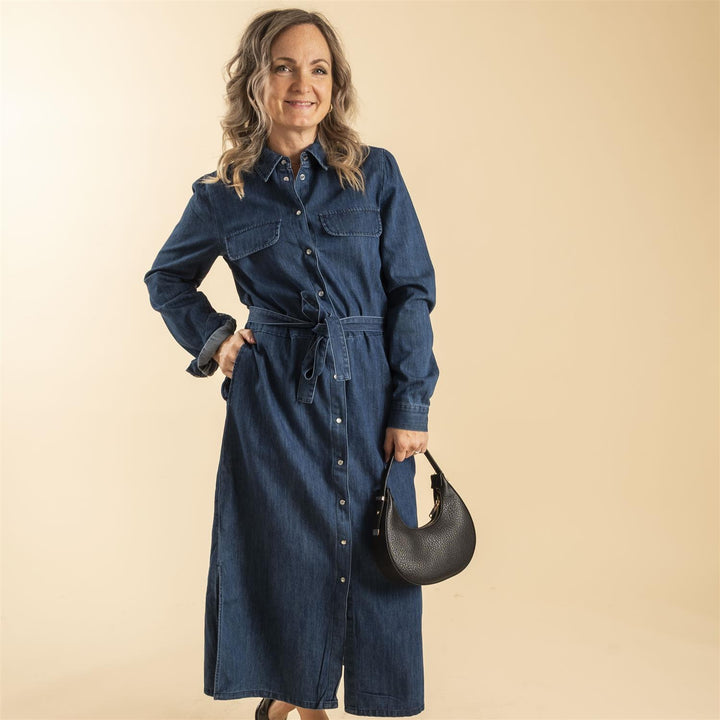 PZMALIA SHIRT DRESS - Dark blue denim