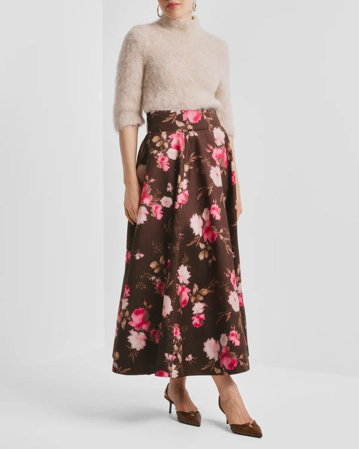 Tafeta Maxi Skirt - Soft Flower