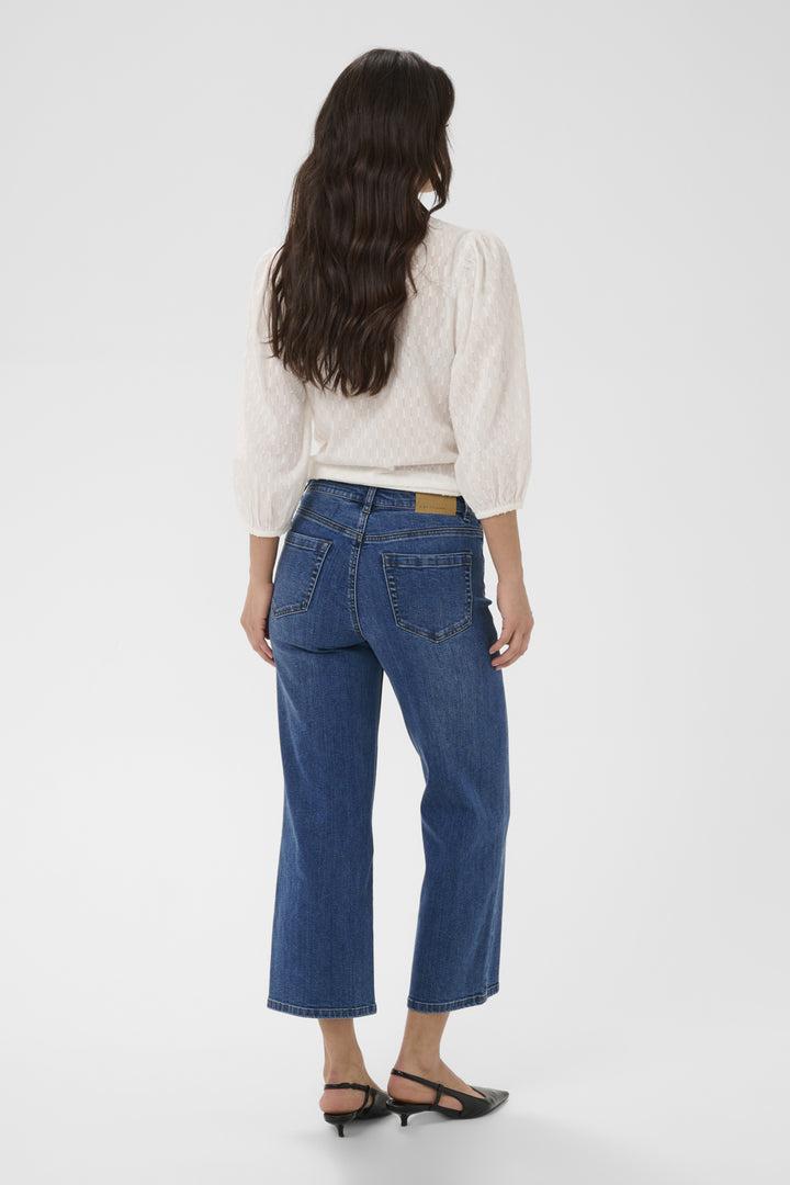 KAbrook Cropped HighWaist Jeans - Medium blue denim