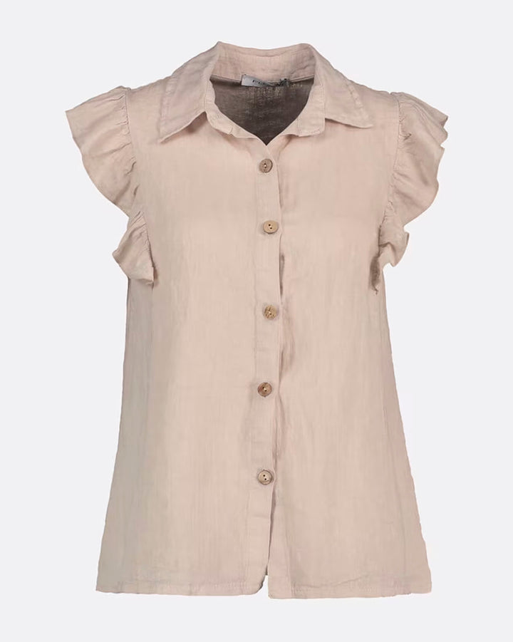 Maika Linen Top - Sand