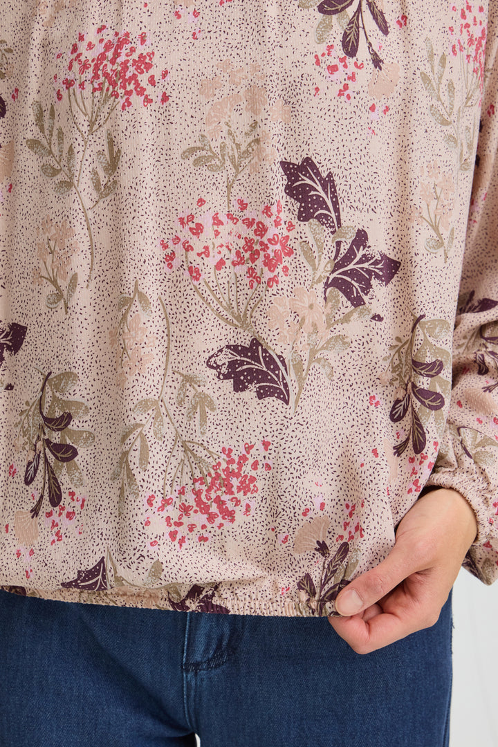 FRLALU Blouse 3 - SERENA FLORAL PUMICESTONE