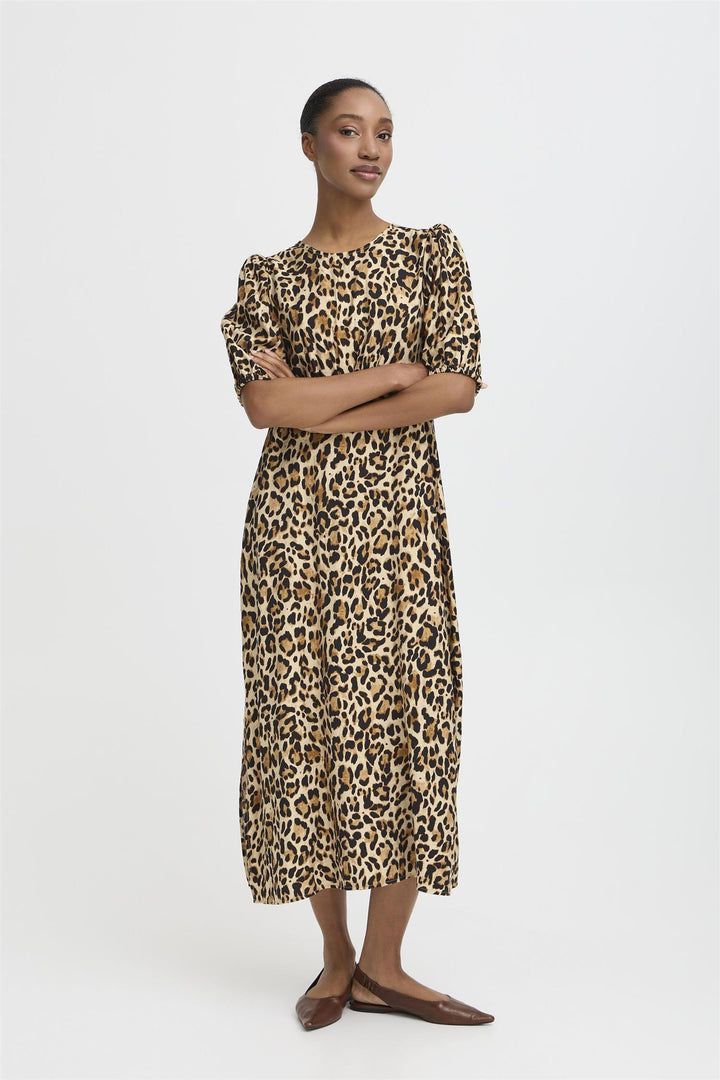 BYIHAMMA LONG DRESS 2 - Humus Leopard Mix