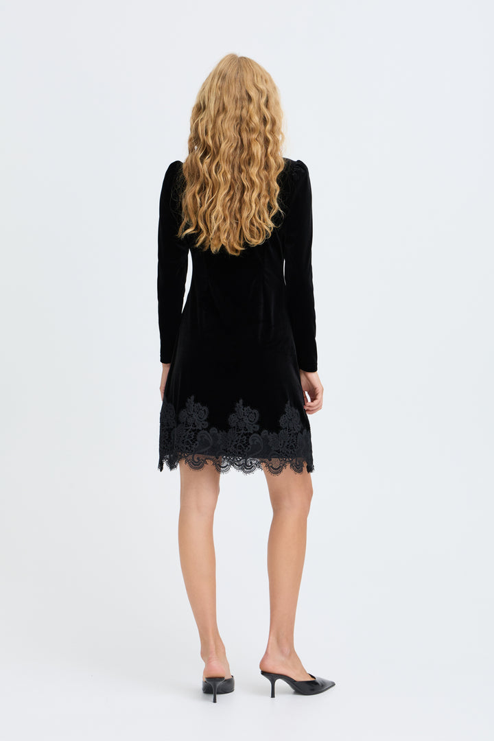 BYPERLINA LACE HEM DRESS - Meteorite