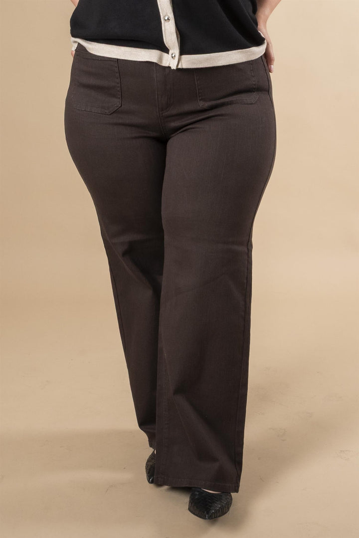 KAbrook HighWaist Regular Fit Jeans - Coffee Bean