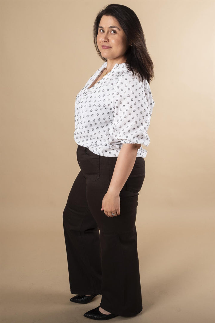 KClanni Blouse - Offwhite / Black dobby