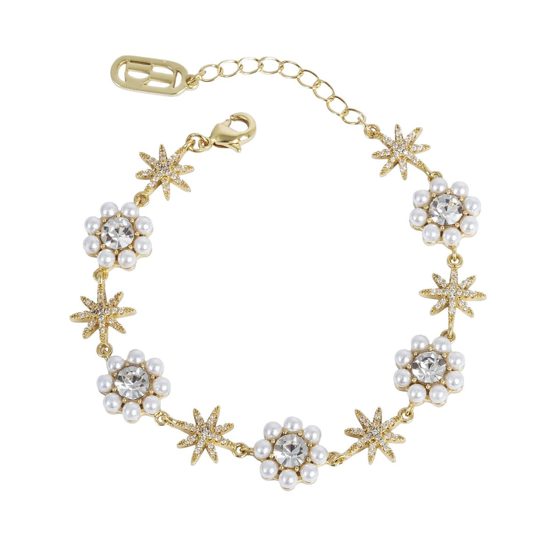 Celestial Bracelet by Tone Damli - Gold/Crystal/Pearls